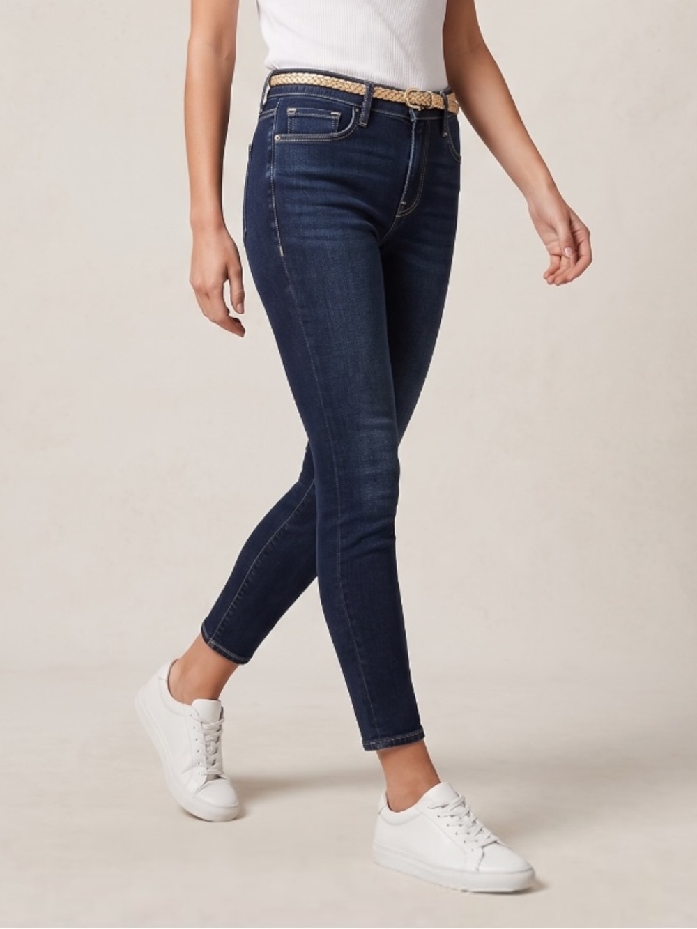 Frame Le Skinny De Jeanne Crop High Rise Skinny Jeans Bonn Wash Size 27